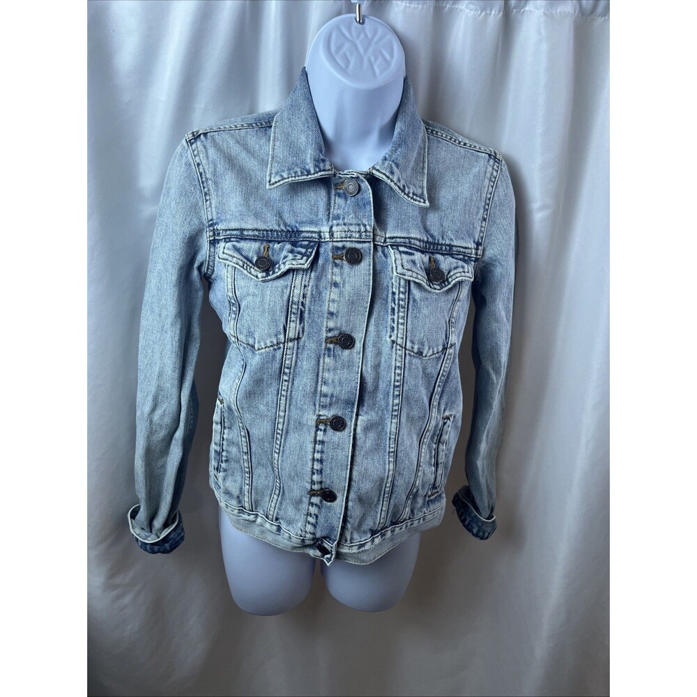 Gap Denm Women’s Light Wash Trucker Jacket Size XS Preppy American Outwear